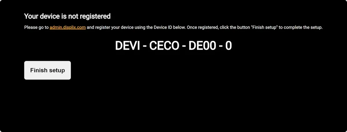 Physical social media counter's registration screen.