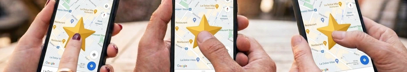 Google Maps reviews counter screen