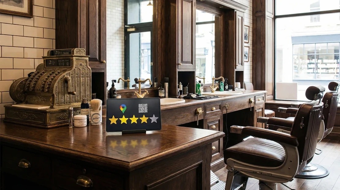 TikTok counter display in a beauty studio