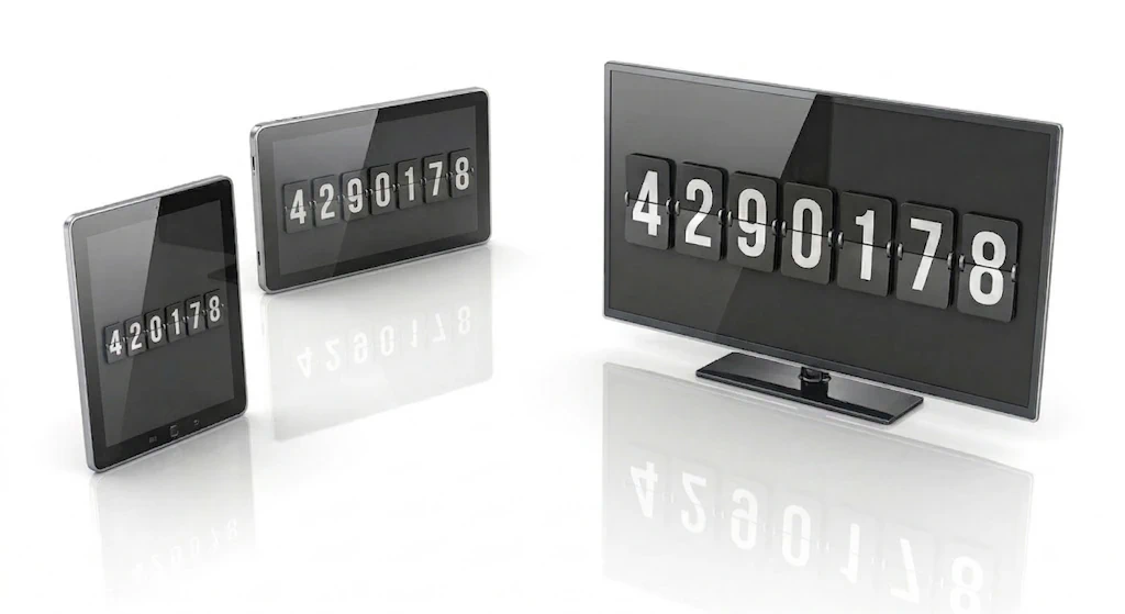 Social media counter app on existing hardware