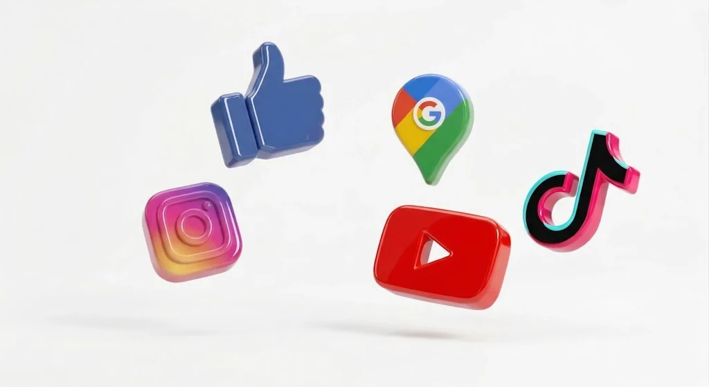 Connect Instagram TikTok and Google Maps to social media counter